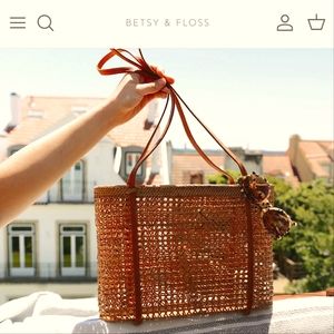 Betsy & Floss Ayana Wicker Basket Purse/Bag Brand New